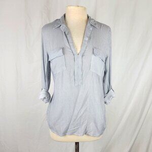 SPLENDID Pin Striped Long Sleeve Rayon Blouse - Size Small